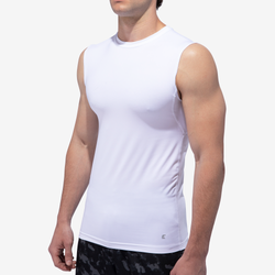 Men's - Eastbay Sleeveless Compression Top - White