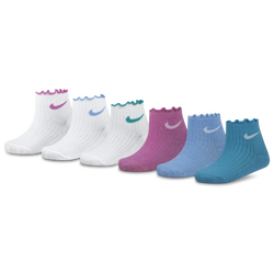 Boys' Infant - Nike 6 Pack Ankle Socks - White/Playful Pink/Lettuce