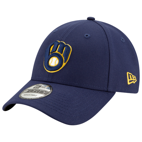 Shop New Era Mens Milwaukee Brewers  Brewers 9forty Adjustable Cap In Navy/gold