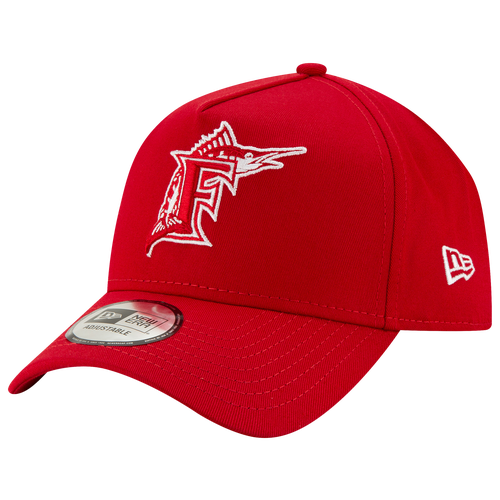 New Era Mens Miami Marlins  Marlins 9forty A Frame Cap In Red/white