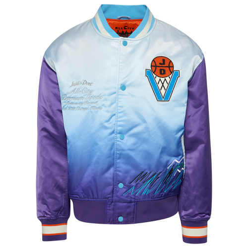 All City By Just Don Mens  Varsity Jacket In Blue/blue