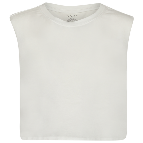 

Cozi Cropped Muscle Tank - Womens White/White Size M