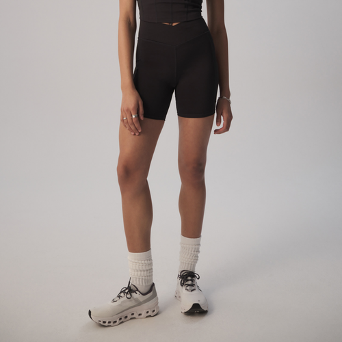 Shop Cozi Womens  Cross Front Bike Shorts In Black
