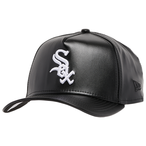 New Era Mens Chicago White Sox White Sox A Frame Leather Cap In Black ...