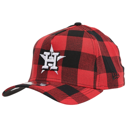 

New Era Mens Houston Astros New Era Astros AOP Buffalo Plaid Cap - Mens Black/Red/White Size One Size