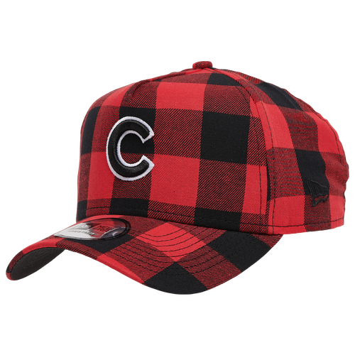 

New Era Mens Chicago Cubs New Era Cubs AOP Buffalo Plaid Cap - Mens Black/Red/White Size One Size