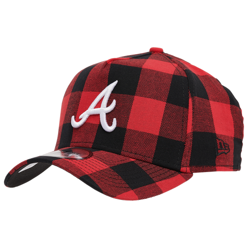 

New Era Mens Atlanta Braves New Era Braves AOP Buffalo Plaid Cap - Mens Black/Red/White Size One Size