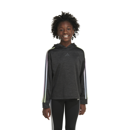 GIRLS - adidas Game & Go Fleece Melange Hoodie - Black/Multi