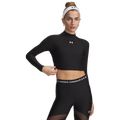 Under Armour HeatGear Crop Mock LS - Under Armour Black/White