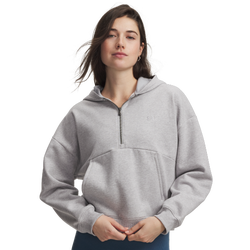 Women's - Under Armour Icon Fleece Half Zip Hoodie - Gray/Gray
