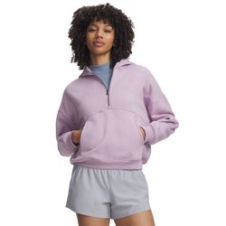Women's - Under Armour Icon Fleece Half Zip Hoodie - Pink/White