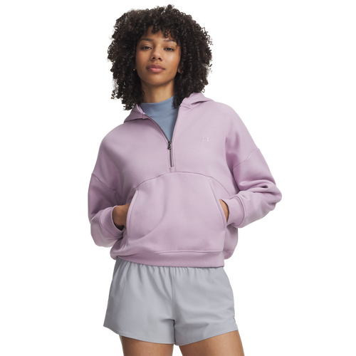 Under Armour Icon Fleece Half Zip Hoodie - Under Armour Pink/White