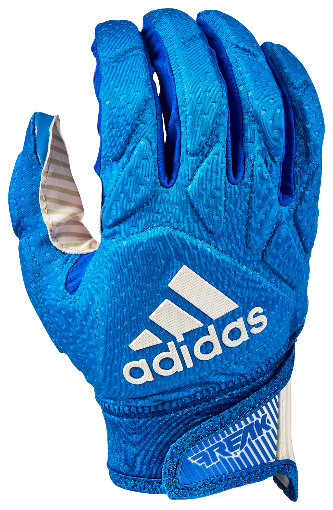 blue and white adidas football gloves