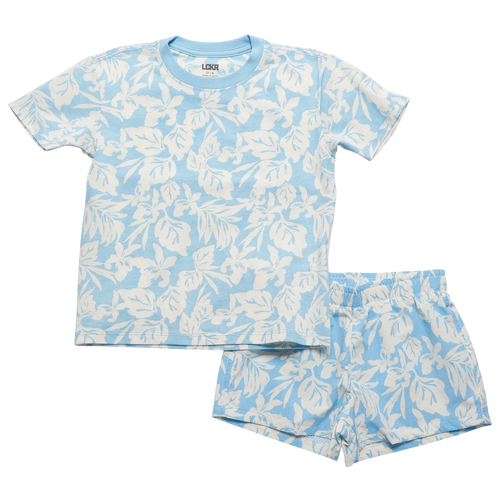 Lckr Kids' Boys  T-shirt And Shorts Set In Ether/white