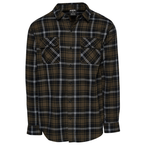 

CSG Mens CSG Plaid Flannel Shirt - Mens Olive/Black Size 3XL