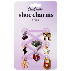 Youth - CharCharms Heart Core Shoe Charms - Gold/Silver