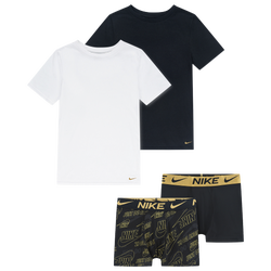 Boys' Grade School - Nike 4 Piece Boxer Brief & Undershirt Set - Black/Black