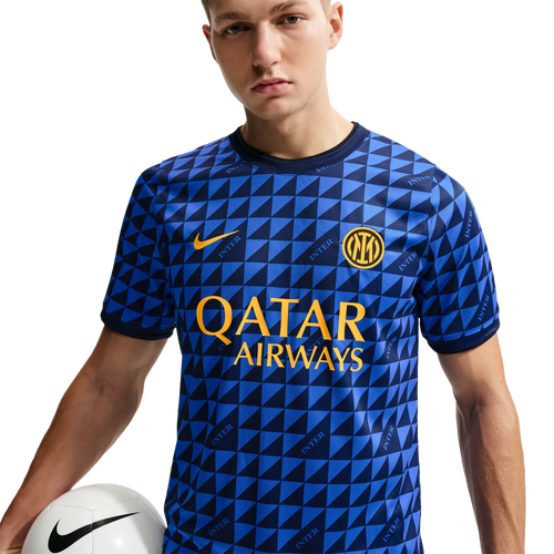 Nike Men's INTER Dri-Fit PM K HA Short Sleeve Top - Size S - Black/Lyon Blue/University Gold