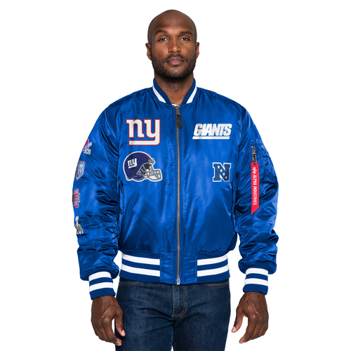 

New Era Mens New Era Giants Alpha Satin Jacket - Mens Blue/Red Size M