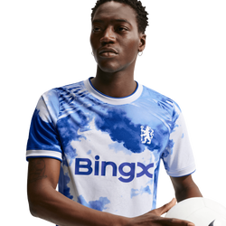 Men's - Nike CFC Dri-Fit K HA PM Short Sleeve Top  - White/White/Bright Blue