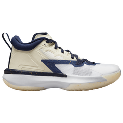 Girls' Grade School - Jordan Zion 1 - Grey/Midnight Navy/Metallic Gold