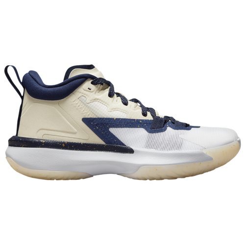 

Boys Jordan Jordan Zion 1 - Boys' Grade School Basketball Shoe Grey/Midnight Navy/Metallic Gold Size 06.5