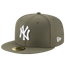 New Era Yankees 59Fifty Cap - Men's Olive/White