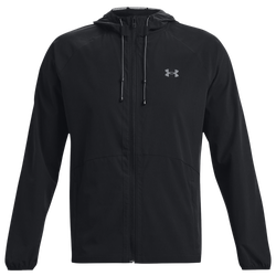 Men's - Under Armour Stretch Woven Windbreaker - Black/Pitch Grey
