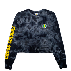 Women's - Cross Colours Black Lives For Peace Crop LS T-Shirt - Black/Multi