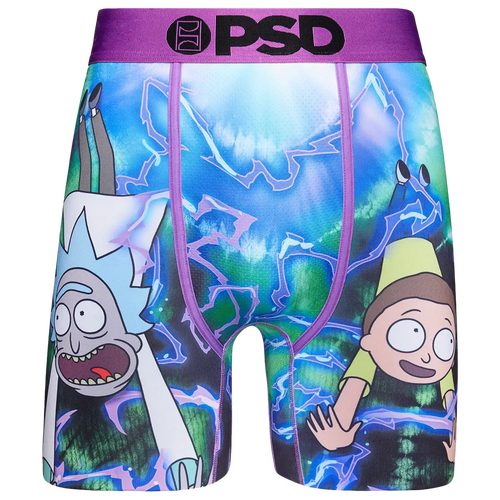 

PSD Mens PSD Rick & Morty Time Travel Underwear - Mens Purple/Grey/Green Size XL