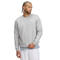 Men's - Under Armour Essential Fleece Crew - White/Mod Gray