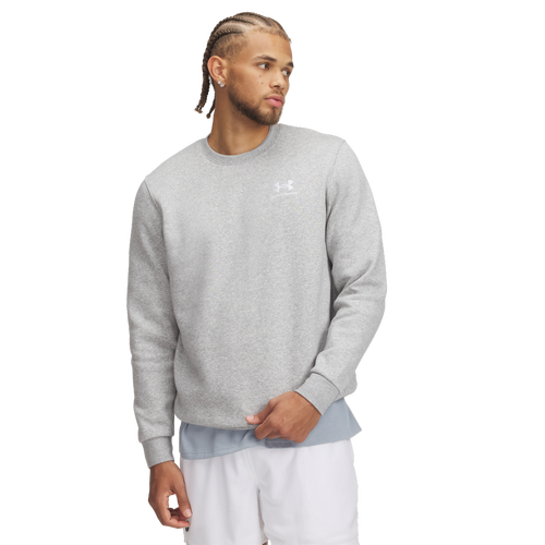  - Under Armour Essential Fleece Crew - White/Mod Gray