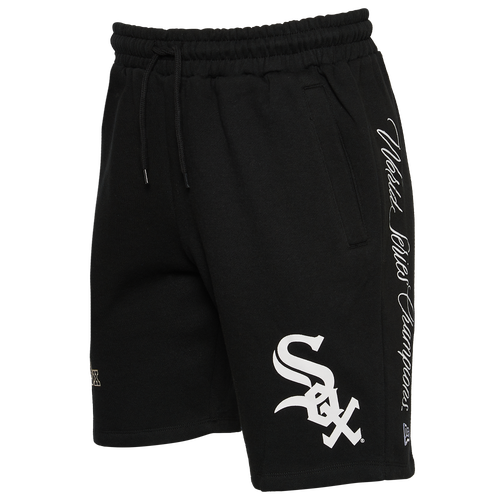 

New Era Mens Chicago White Sox New Era White Sox World Fleece Shorts - Mens Black Size M