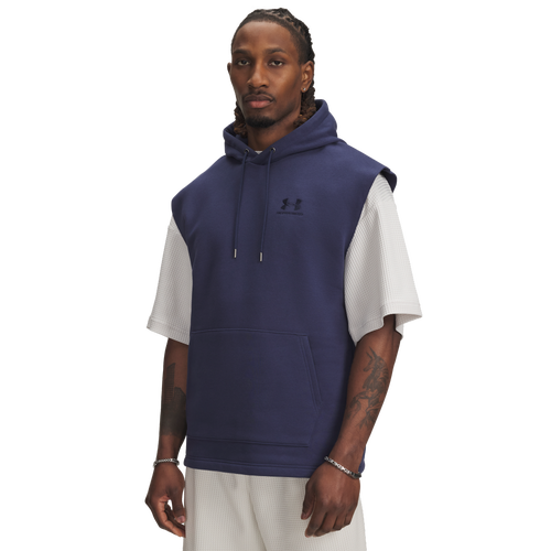 Under Armour Icon Fleece Sleeveless Hoodie - Under Armour Washed Navy