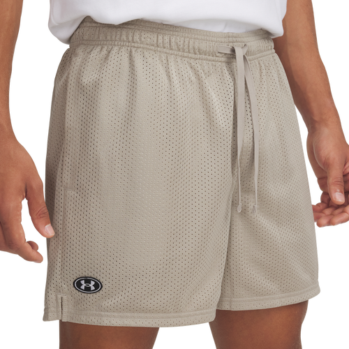 MENS - Under Armour Essential Mesh Shorts - Timberwolf Taupe/White