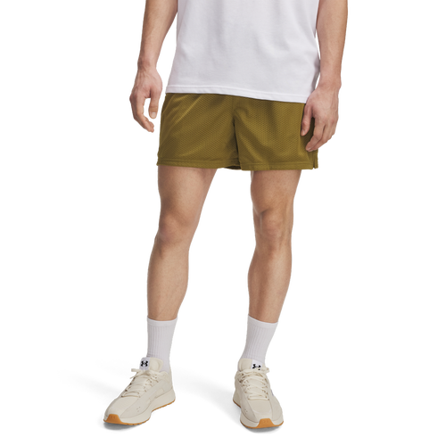 MENS - Under Armour Essential Mesh Shorts - Canteen Green/White