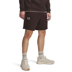 Men's - Under Armour Essential Fleece Shorts - Kona Brown/White