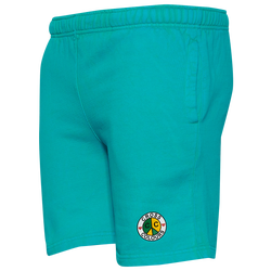 Men's - Cross Colours Peace Circle Logo Fleece Shorts - Mint Green/Multi