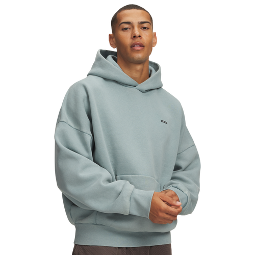 MENS - Under Armour Icon Heavyweight Fleece Wash Oversized Hoodie - White/Serpentine
