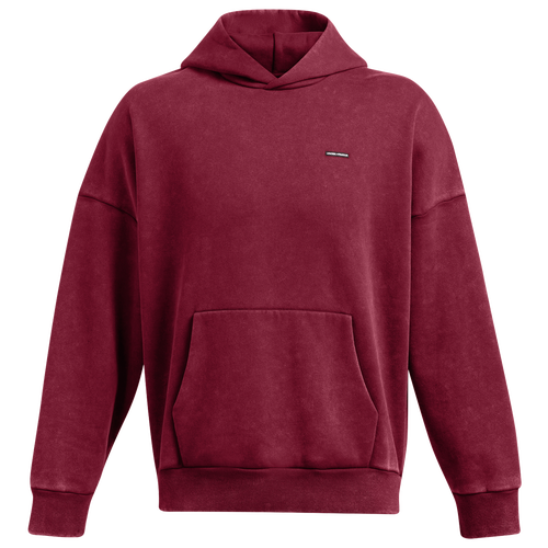MENS - Under Armour Icon Hwt Flc Wash Os Hood - Cardinal/White