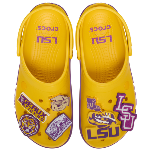 Crocs Mens Collegiate Clogs - Shoes - Yellow / Purple
