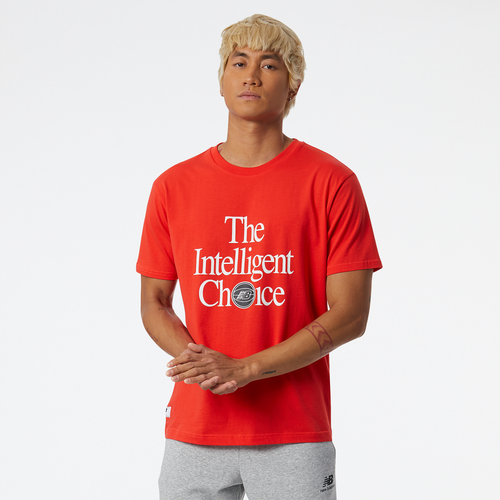 

New Balance Mens New Balance Hoops T-Shirt - Mens Red/White Size M