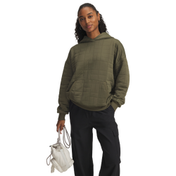 Women's - Under Armour Unstoppable Fleece Txtr Hoodie - Marine Od Green/Marine Od Green