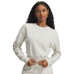 Women's - Under Armour Icon Terry Varsity Crew - Summit White/Summit White