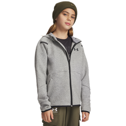 Boys' Grade School - Under Armour Unstoppable Fleece F/Z - Mod Gray/Black