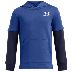Boys' Grade School - Under Armour Icon Fleece Jersey Hoodie - Tech Blue/Midnight Navy/White