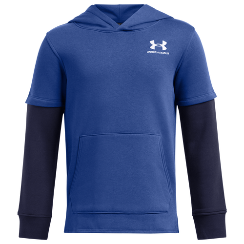  - Under Armour Icon Fleece Jersey Hoodie - Tech Blue/Midnight Navy White