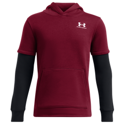 Boys' Grade School - Under Armour Icon Fleece Jersey Hoodie - Cardinal/Black/White