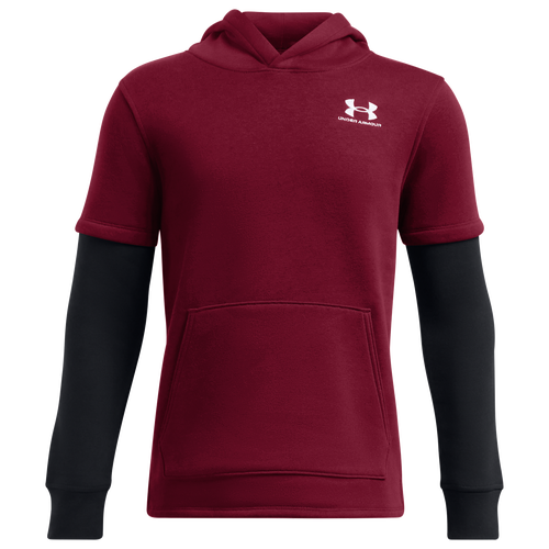  - Under Armour Icon Fleece Jersey Hoodie - Cardinal/Black White