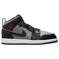 Boys' Preschool - Jordan AJ 1 Mid  - Red/Black/Grey